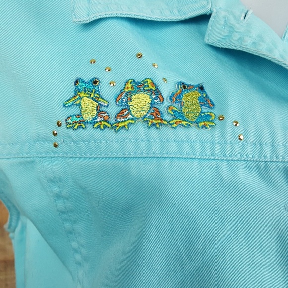 Shipshe See Hear Speak No Evil Frogs Sleeveless Ja - Picture 2 of 8